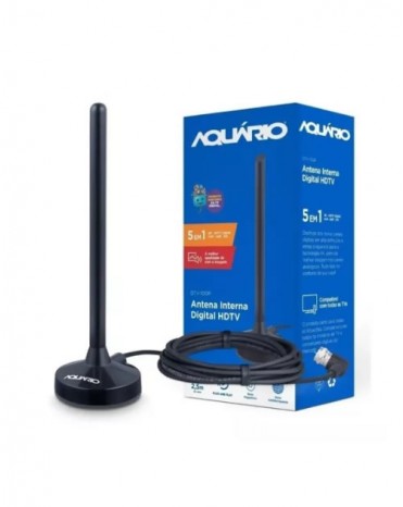 Antena Interna de TV Digital AQUÁRIO DTV-100P