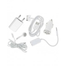Kit Carregador + Fone + Adaptador + Auto + Cabo -  Iphone 4 - Genérico 
