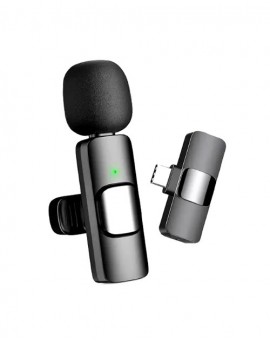 Microfone lapela s/fio KOUZONE K, Tipo C, Wireless 