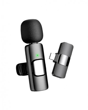 Microfone lapela s/fio KOUZONE K, Tipo C, Wireless 