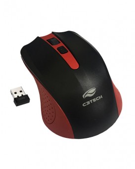Mouse C3Tech M-W20 sem fio Preto c/ Vermelho